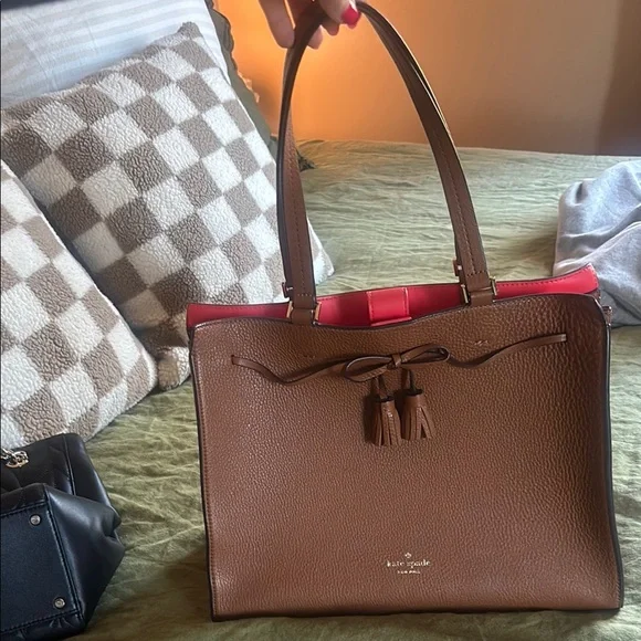 Kate Spade Brown Leather Tote Bag - Picture 2 of 6